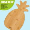 imagePineapple Slicer and Bamboo Board Set Cores and Slices Pineapples Set Includes Renewable Bamboo Pineapple Shaped Cutting Board and Stainless Steel Slicer with Nonslip Handle 2Piece Set