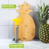 imagePineapple Slicer and Bamboo Board Set Cores and Slices Pineapples Set Includes Renewable Bamboo Pineapple Shaped Cutting Board and Stainless Steel Slicer with Nonslip Handle 2Piece Set