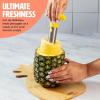 imagePineapple Slicer and Bamboo Board Set Cores and Slices Pineapples Set Includes Renewable Bamboo Pineapple Shaped Cutting Board and Stainless Steel Slicer with Nonslip Handle 2Piece Set