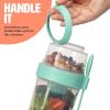 imageSalad Shakers with Sporks Bring Salads and Snacks to Go AllInOne Container Convenient Carry Handle Separate Compartments 2Pack Set Aqua