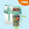 imageSalad Shakers with Sporks Bring Salads and Snacks to Go AllInOne Container Convenient Carry Handle Separate Compartments 2Pack Set Aqua