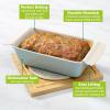 imageSmart Solutions Bakeware 9Inch x 5Inch Loaf Pan with Easy Lift Insert Durable Steel for Even Baking Premium Nonstick Coating Perforated Insert for Easy Lifting Dishwasher Safe AquaAqua