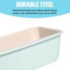 imageSmart Solutions Bakeware 9Inch x 5Inch Loaf Pan with Easy Lift Insert Durable Steel for Even Baking Premium Nonstick Coating Perforated Insert for Easy Lifting Dishwasher Safe AquaAqua