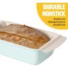 imageSmart Solutions Bakeware 9Inch x 5Inch Loaf Pan with Easy Lift Insert Durable Steel for Even Baking Premium Nonstick Coating Perforated Insert for Easy Lifting Dishwasher Safe AquaAqua