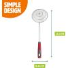 imageStainless Steel Round Wire Skimmer Comfort Grip Handle for Safe Scooping Skimming and Serving 5quot Diameter Red