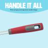 imageStainless Steel Round Wire Skimmer Comfort Grip Handle for Safe Scooping Skimming and Serving 5quot Diameter Red