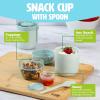 imageTravel Snack Cups with Spoons OnTheGo Snacking Divided Compartments Great for Nuts Cereal Granola Yogurt and More Made Without BPA 2Pack BlueAqua