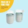 imageTravel Snack Cups with Spoons OnTheGo Snacking Divided Compartments Great for Nuts Cereal Granola Yogurt and More Made Without BPA 2Pack BlueAqua