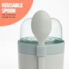 imageTravel Snack Cups with Spoons OnTheGo Snacking Divided Compartments Great for Nuts Cereal Granola Yogurt and More Made Without BPA 2Pack BlueAqua