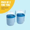 imageTravel Snack Cups with Spoons OnTheGo Snacking Divided Compartments Great for Nuts Cereal Granola Yogurt and More Made Without BPA 2Pack BlueBlue