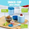 imageTravel Snack Cups with Spoons OnTheGo Snacking Divided Compartments Great for Nuts Cereal Granola Yogurt and More Made Without BPA 2Pack BlueBlue