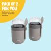 imageTravel Snack Cups with Spoons OnTheGo Snacking Divided Compartments Great for Nuts Cereal Granola Yogurt and More Made Without BPA 2Pack BlueGray