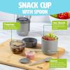imageTravel Snack Cups with Spoons OnTheGo Snacking Divided Compartments Great for Nuts Cereal Granola Yogurt and More Made Without BPA 2Pack BlueGray