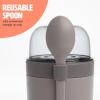 imageTravel Snack Cups with Spoons OnTheGo Snacking Divided Compartments Great for Nuts Cereal Granola Yogurt and More Made Without BPA 2Pack BlueGray