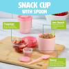imageTravel Snack Cups with Spoons OnTheGo Snacking Divided Compartments Great for Nuts Cereal Granola Yogurt and More Made Without BPA 2Pack BluePink