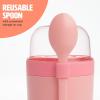 imageTravel Snack Cups with Spoons OnTheGo Snacking Divided Compartments Great for Nuts Cereal Granola Yogurt and More Made Without BPA 2Pack BluePink