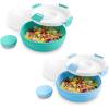 image2Pack Salad Boss ToGo Bowls AllinOne Salad Maker with MultiUse Colander LeakProof Lid 3 oz Dressing Cup 56 oz Serving Bowl Dishwasher Safe Aqua