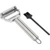 imageJulienne Vegetable Peeler with Cleaning Brush Sharp Stainless Steel Blades 2 Piece Set Dishwasher Safe