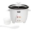 imageMini Rice Cooker with Removable Nonstick Bowl and Auto Keep Warm Function Great For Soups Stews Grains and Oats 6 Cups Cooked 3 Cups Uncooked 15Quart WhiteWhite