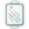 imageMultifunctional Cutlery Set Includes Cutting Board with BuiltIn 75Quart Collapsible Tub Utility and Paring Knives Space Saving Design 3Piece Set Dishwasher Safe