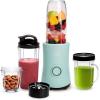 imagePersonal Blender With Cups 350W Powerful Blending Motor 9Piece Set With 4 Cups ampamp Travel Lid Compact ampamp Portable WhiteAqua