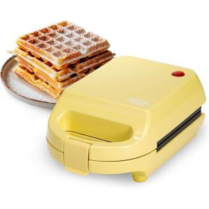 imageMini Nonstick Waffle Maker Perfect for Individual Waffles Hash Browns Brownies and more Quick Results Easy Clean Up 600W YellowYellow