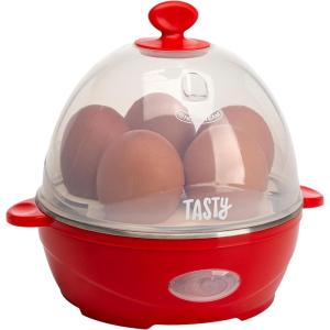 imageMini Rapid Egg Cooker 5Egg Capacity for Perfect Hard Boiled Eggs or Omelets Auto Shut Off AquaRed