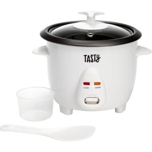 imageMini Rice Cooker with Removable Nonstick Bowl and Auto Keep Warm Function Great For Soups Stews Grains and Oats 6 Cups Cooked 3 Cups Uncooked 15Quart WhiteWhite