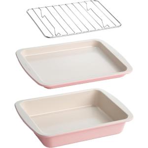 imageNonstick Toaster Oven Baking 3Piece Set PinkPink