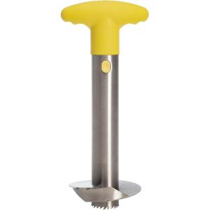 imagePineapple Slicer Stainless Steel with NonSlip Handle Cores ampamp Slices Pineapples into Even Rings in Seconds Easy to Use Yellow