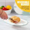 imageCutting Board Set Cutlery Set includes three 13quot x 875quot reversible boards with Convenient Stand Dishwasher Safe