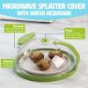 imageTasty Microwave Splatter Cover with Built in Water Steamer ampamp Reservoir Fits Plates up to 9quot Helps Retain Moisture and Taste Keeps Microwave Clean Dishwasher Safe