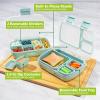 imageTasty 2Piece Snack ampamp Bento Box Set Includes Lunch Box ampamp Snack Box Portable Food Storage with BuiltIn Phone Stand Carry Handles Aqua