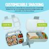 imageTasty 2Piece Snack ampamp Bento Box Set Includes Lunch Box ampamp Snack Box Portable Food Storage with BuiltIn Phone Stand Carry Handles Aqua