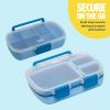 imageTasty 2Piece Snack ampamp Bento Box Set Includes Lunch Box ampamp Snack Box Portable Food Storage with BuiltIn Phone Stand Carry Handles Blue