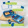 imageTasty 2Piece Snack ampamp Bento Box Set Includes Lunch Box ampamp Snack Box Portable Food Storage with BuiltIn Phone Stand Carry Handles Blue
