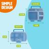 imageTasty 2Piece Snack ampamp Bento Box Set Includes Lunch Box ampamp Snack Box Portable Food Storage with BuiltIn Phone Stand Carry Handles Blue