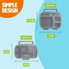 imageTasty 2Piece Snack ampamp Bento Box Set Includes Lunch Box ampamp Snack Box Portable Food Storage with BuiltIn Phone Stand Carry Handles Gray
