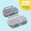 imageTasty 2Piece Snack ampamp Bento Box Set Includes Lunch Box ampamp Snack Box Portable Food Storage with BuiltIn Phone Stand Carry Handles Gray