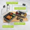 imageTasty 2Piece Snack ampamp Bento Box Set Includes Lunch Box ampamp Snack Box Portable Food Storage with BuiltIn Phone Stand Carry Handles Gray