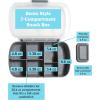imageTasty 2Piece Snack ampamp Bento Box Set Includes Lunch Box ampamp Snack Box Portable Food Storage with BuiltIn Phone Stand Carry Handles Gray