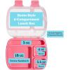 imageTasty 2Piece Snack ampamp Bento Box Set Includes Lunch Box ampamp Snack Box Portable Food Storage with BuiltIn Phone Stand Carry Handles Pink