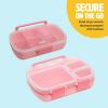 imageTasty 2Piece Snack ampamp Bento Box Set Includes Lunch Box ampamp Snack Box Portable Food Storage with BuiltIn Phone Stand Carry Handles Pink