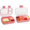 imageTasty 2Piece Snack ampamp Bento Box Set Includes Lunch Box ampamp Snack Box Portable Food Storage with BuiltIn Phone Stand Carry Handles Pink