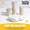 imageTasty Food Jar with Folding Handle Portable Snack Travel or Lunch Container Stainless Steel Insulated Vacuum with LeakProof Lid Keeps Food Hot or Cold for Hours 15Ounce PinkCream