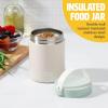 imageTasty Food Jar with Folding Handle Portable Snack Travel or Lunch Container Stainless Steel Insulated Vacuum with LeakProof Lid Keeps Food Hot or Cold for Hours 15Ounce PinkCream