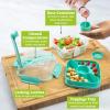 imageTasty Stackable Bento Box 37 oz Base with Removable Toppings Tray ampamp Sauce Cup Includes Knife ampamp Spork EasyLatch Lid Dishwasher Safe Aqua